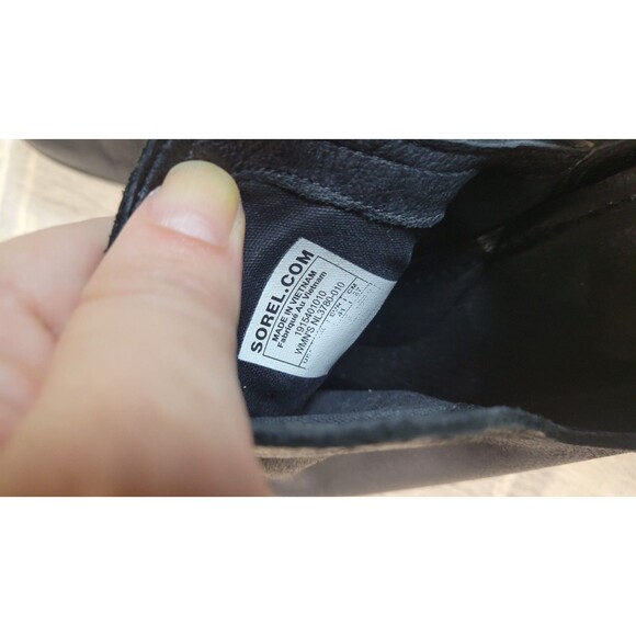 Sorel Women’s Lea Wedge Bootie Black Waterproof Leather Ankle Boots Size 10 US - Picture 5 of 10